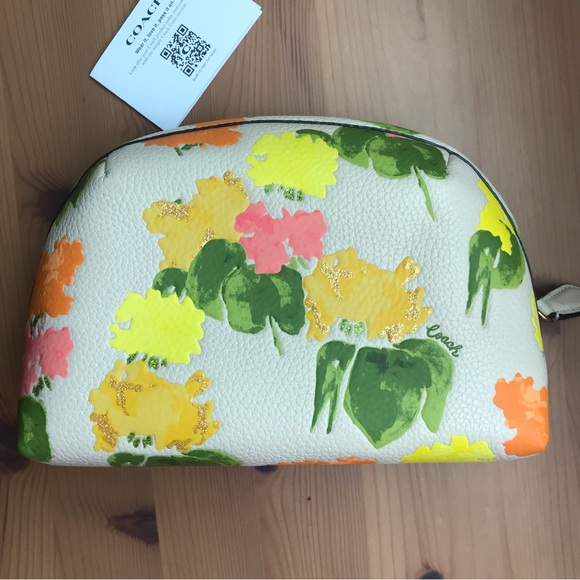 🌸🍃Coach Julienne Cosmetic Case 17 With Floral Print - Picture 9 of 11